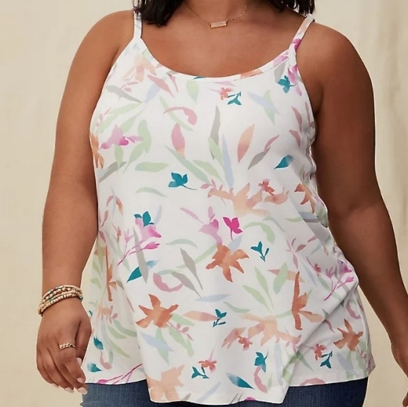 Torrid NWOT Super Soft Multi Watercolor Floral Swing Cami Tank Top, size 00x - Picture 1 of 12